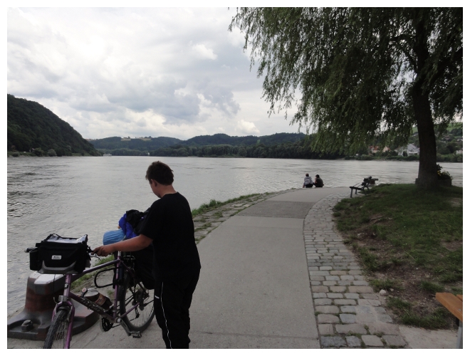 Zusammenfluss von Donau & Inn